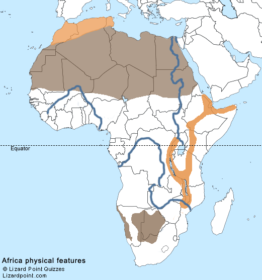 Test Your Geography Knowledge Africa Physical Features Quiz Lizard Point 8931