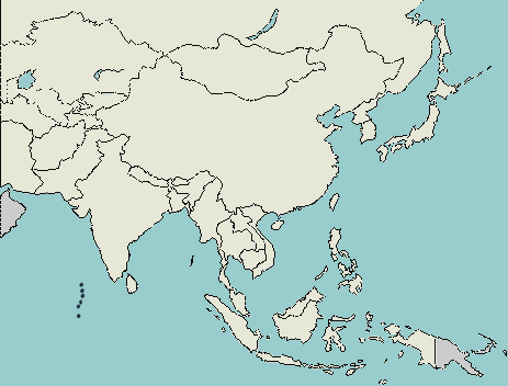 map of Asia flags