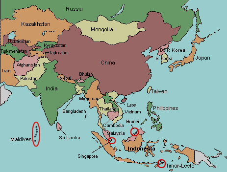 map of Asia with countries labeled