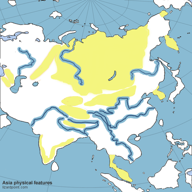 Asian Map Quiz On Mountains And Bodies Of Water 5