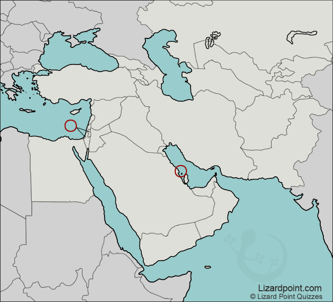 map of Middle East flags