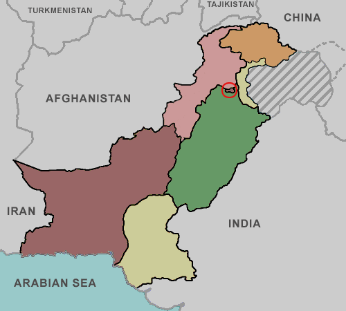 pakistan map with provincial boundaries