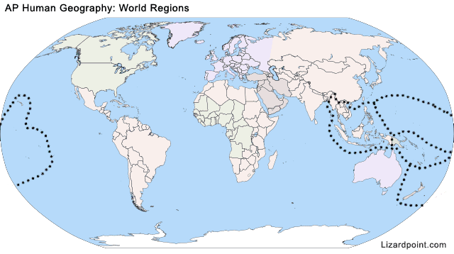 regions of the world map ap world history