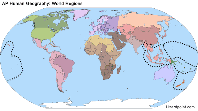 AP Human Geography World Map   APHugRegions 