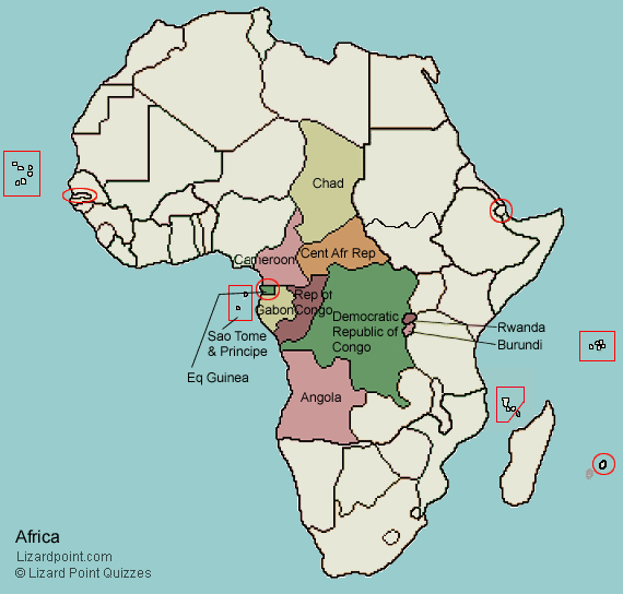 map of Africa with countries labeled