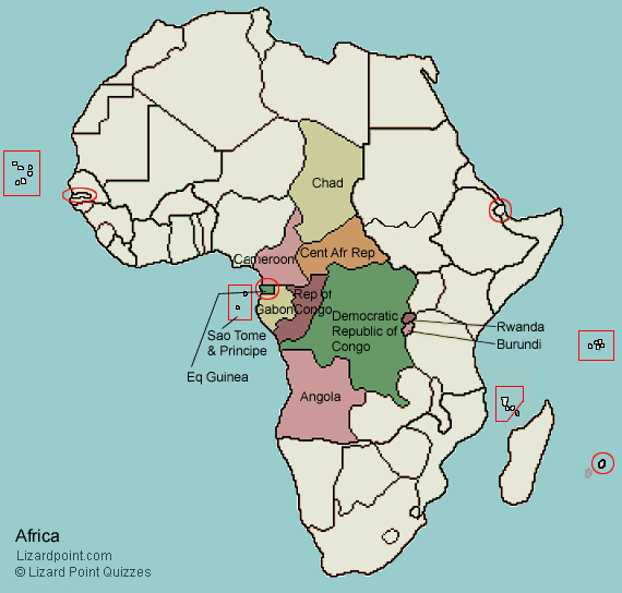 labeled physical features map of africa