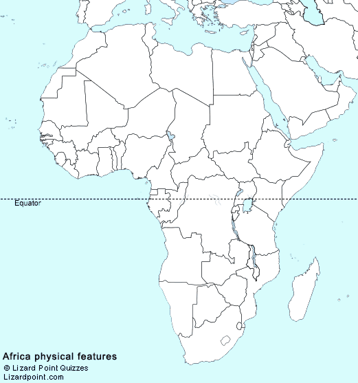 map of Africa physical features