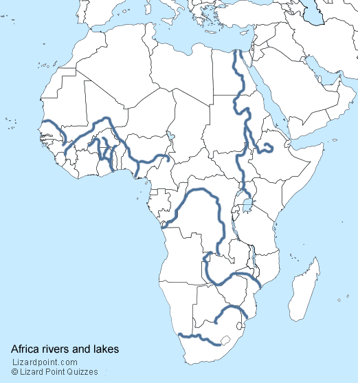 World River Map Africa Map Rivers And Lakes Printable Map