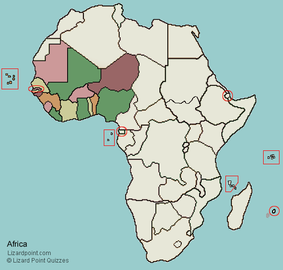 labeled physical features map of africa