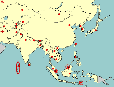 east asia political map with capitals