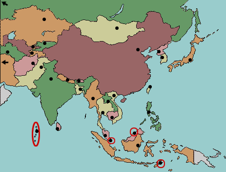 east asia political map with capitals