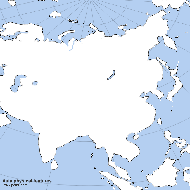 Physical Map Of Asia