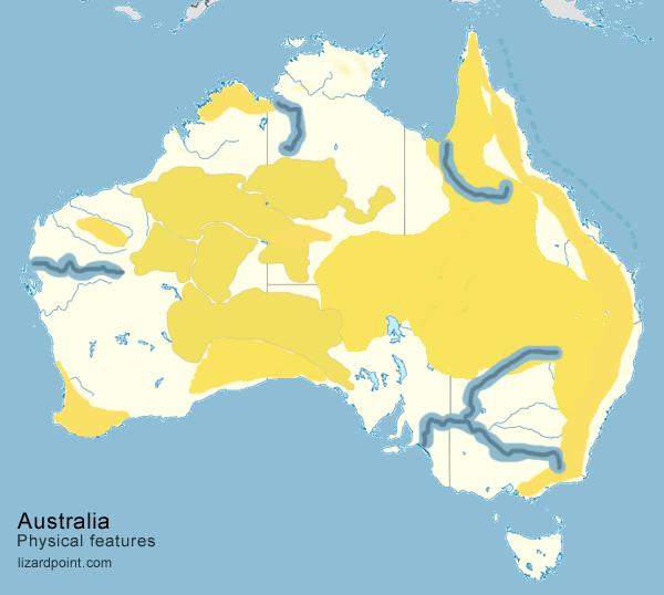 Australia Map Physical Features