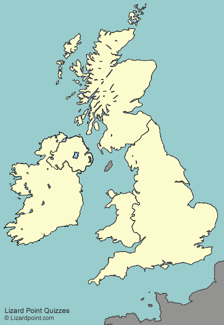 map of British Isles major cities
