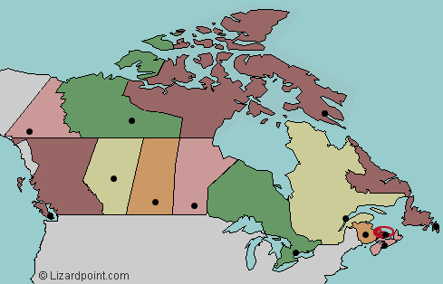 Canada Province Capitals Map Quiz Game