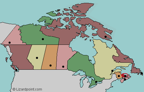 canada map with states and cities