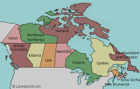 Canadian Provinces Map Quiz Test Your Geography Knowledge - Canada: Provinces And Territories | Lizard  Point Quizzes