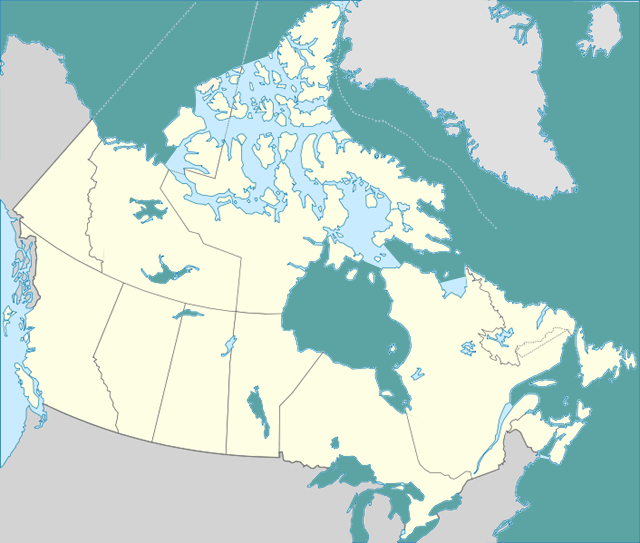 Water Bodies And Islands Map Of Canada The World Map   Canada Water Highlighted Level1 