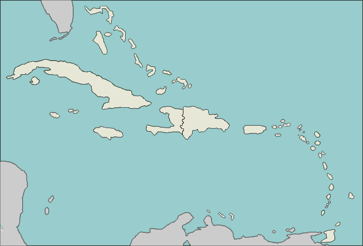 map of caribbean islands with capitals