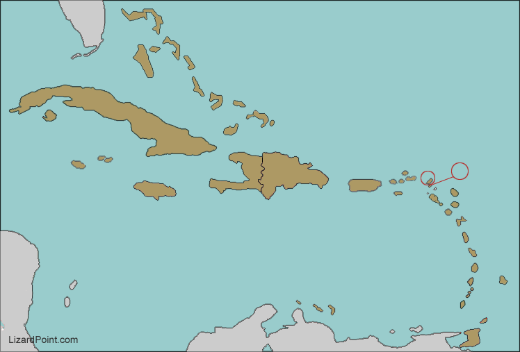 map of Caribbean