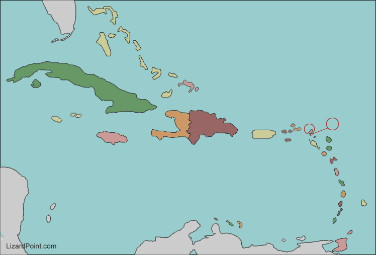 map of Caribbean