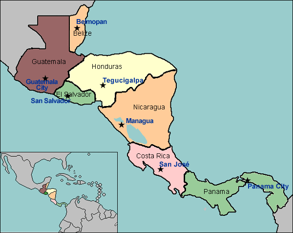 north america political map with capitals