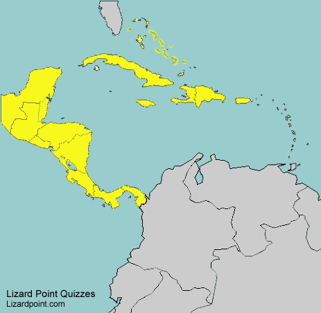 Central America And Caribbean Map Q...