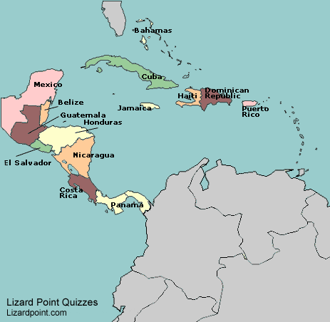 Mexico And Central America Map Quiz Test your geography knowledge   Central America and Caribbean 