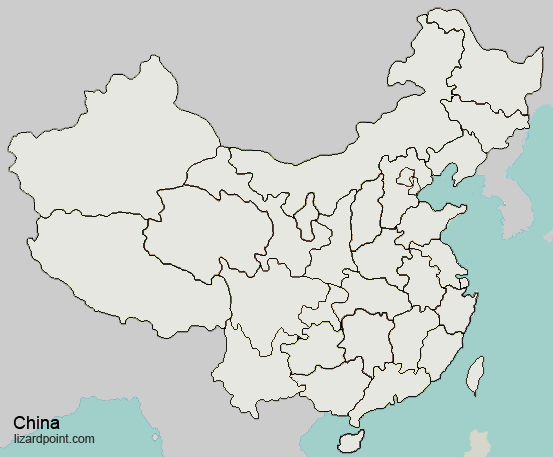 map of China provinces