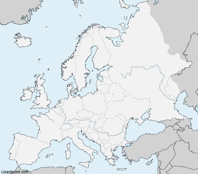 map of Europe physical features