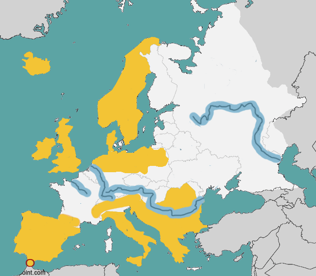 europe map with peninsulas