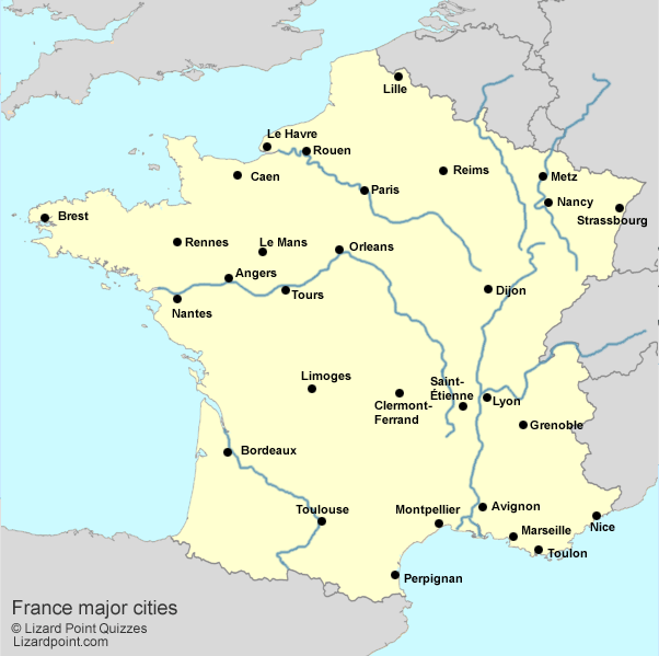 labeled map of France