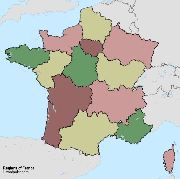 Test Your Geography Knowledge France Regions Lizard Point