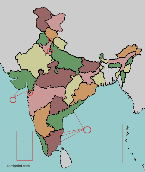 India Map And States Test Your Geography Knowledge - India States And Union Territories | Lizard  Point Quizzes