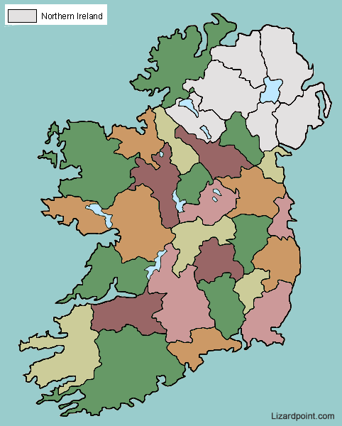 Labelled Map Of Ireland Test your geography knowledge   Ireland counties | Lizard Point 