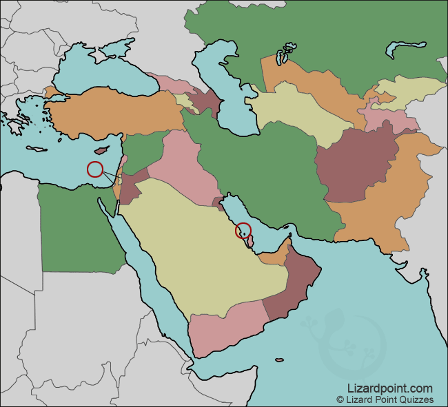 blank map of middle east with physical features