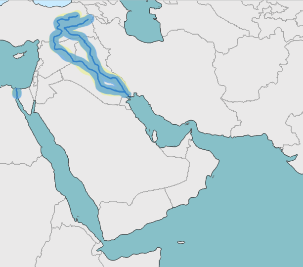 middle east map bodies of water