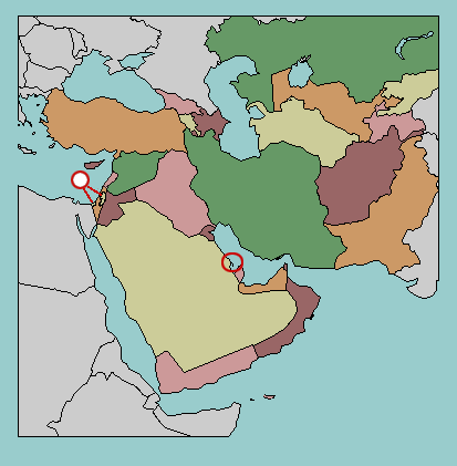 map of Middle East tourist attractions