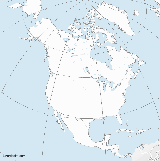 map of North America water