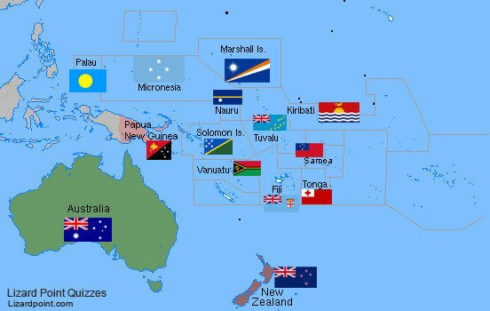 Oceania: Flags of Countries and Territories - Flag Quiz Game - Seterra