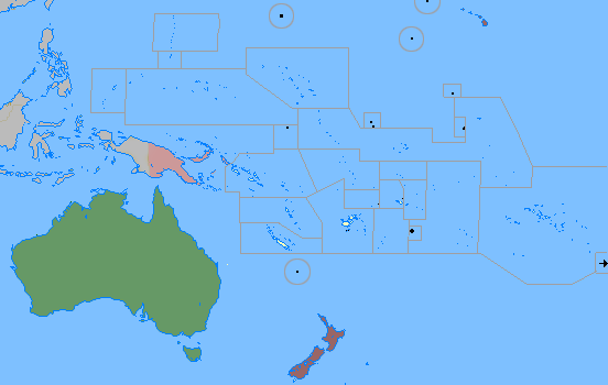 map of Oceania tourist attractions