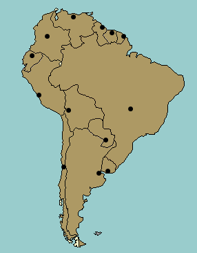 map of South America