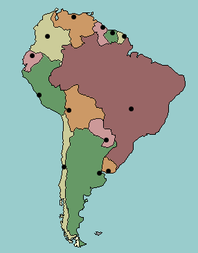 Map Of Latin America And Capitals