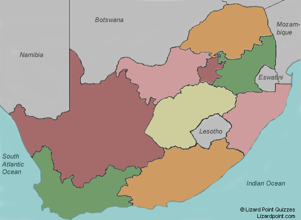 South Africa Map Test Test your geography knowledge   South Africa provinces | Lizard 