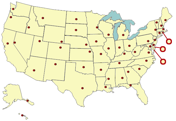 United States Capitals Map Quiz Printable