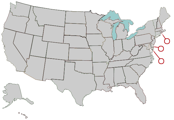 map of USA capital cities