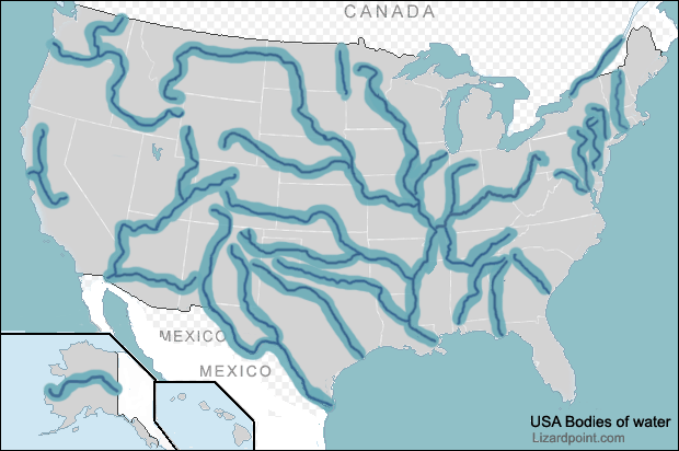 map of usa water bodies Test Your Geography Knowledge U S A Bodies Of Water Quiz map of usa water bodies