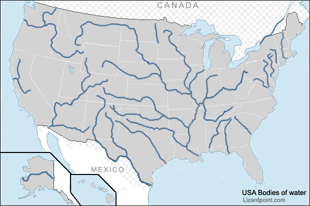 Test Your Geography Knowledge U S A Major Rivers And Lakes
