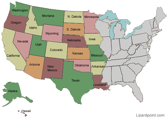 map of usa with states labeled