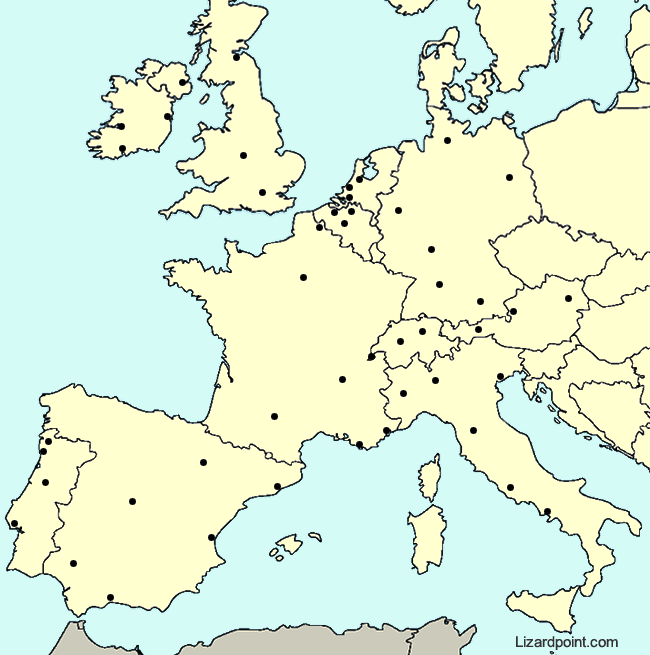 map of Western Europe